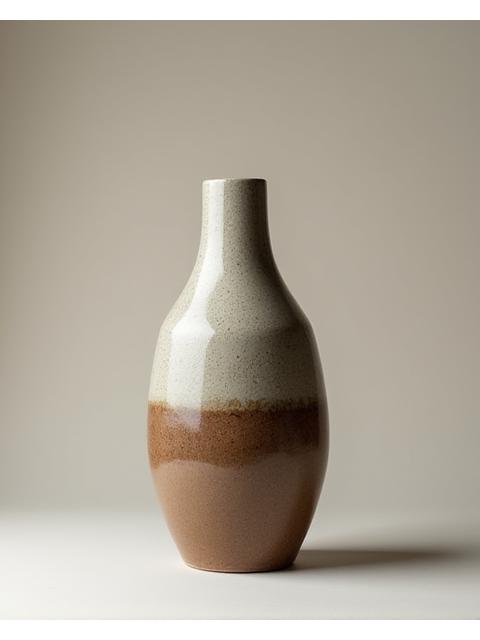 Vase en céramique texturé, tons terreux
